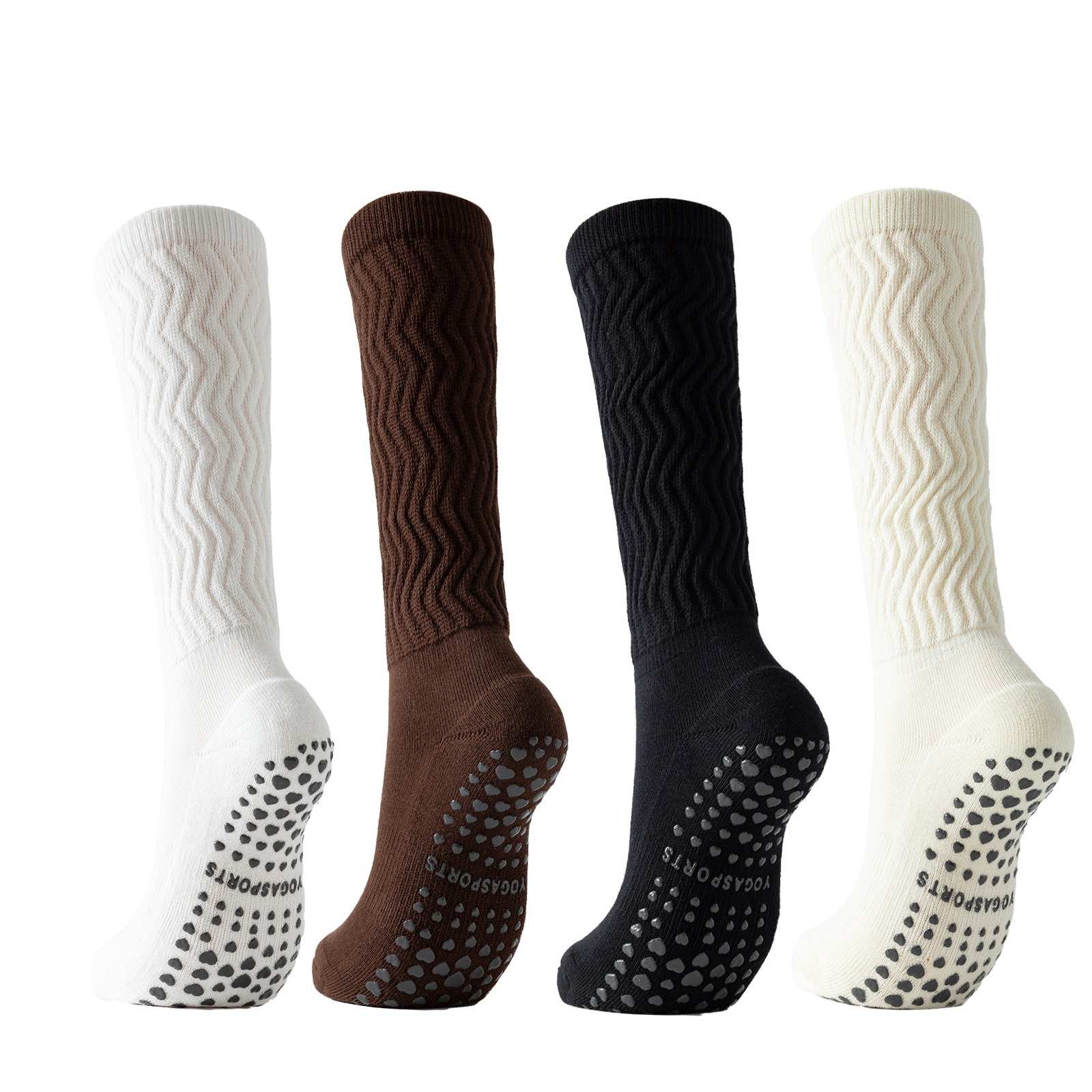Pilate Yoga Workout - Chaussettes de yoga montantes pour femmes,