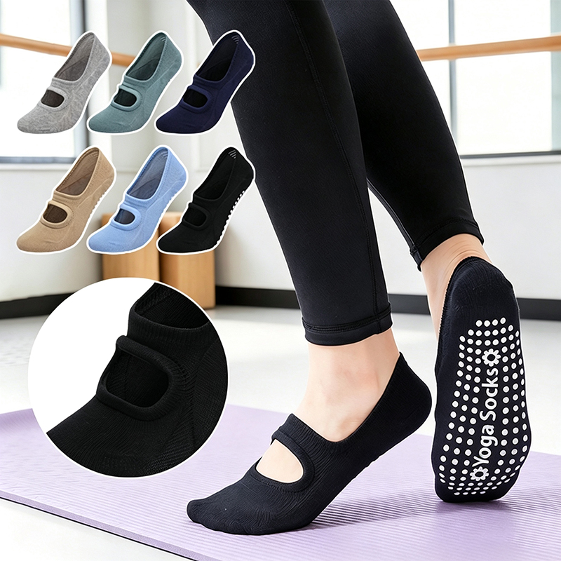 Pilate Yoga Workout - Chaussettes de yoga antidérapantes sans talon