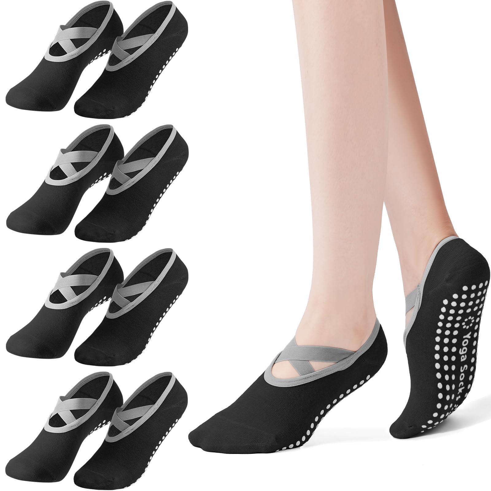 Medias Para Pilates Y Yoga - Lot de 4 paires de chaussettes